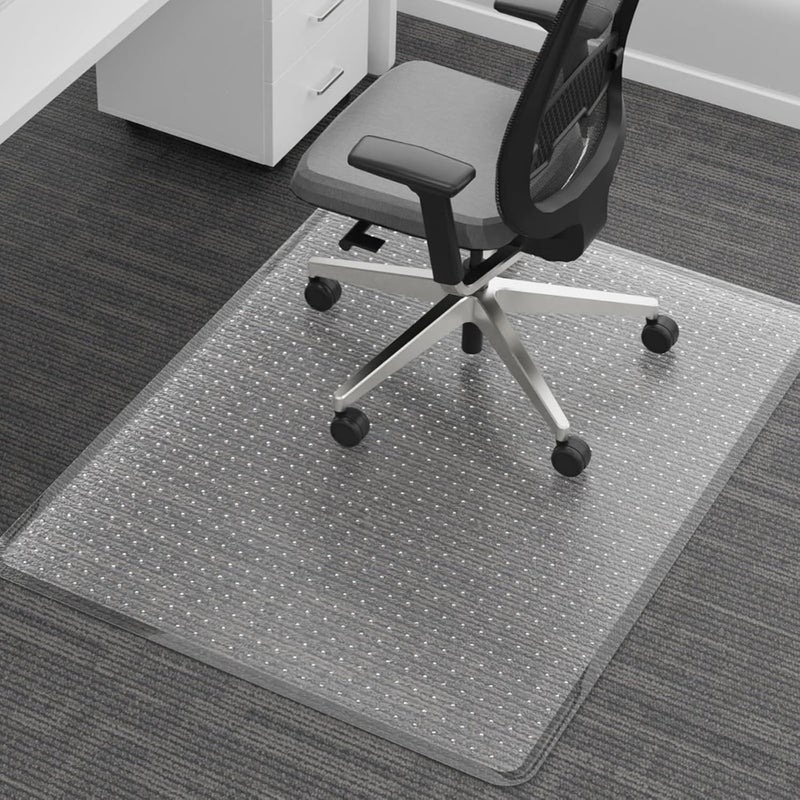 FUNMAT Chair Mat for Carpet, 36" x 48" Easy Glide Desk Chair Mat for Carpeted Floors, Beveled Edge Vinyl Mat with Grips, Heavy Duty Carpet Protector for Home Office, Clear - Image 1